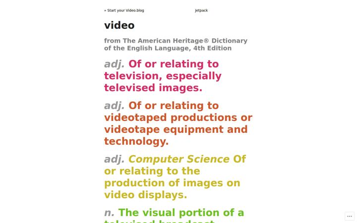 Screenshot of video.blog