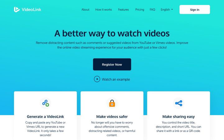 Screenshot of video.link
