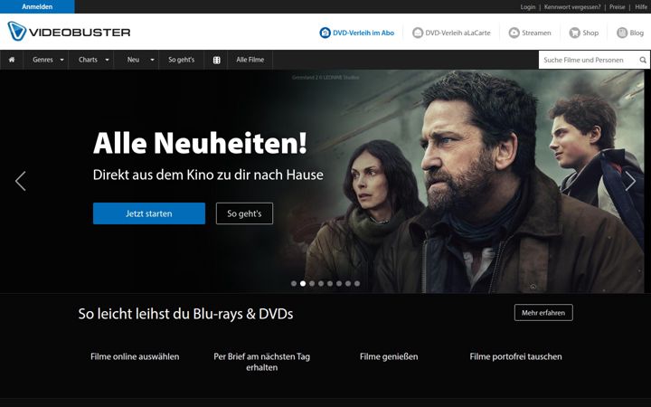Skärmbild av videobuster.de