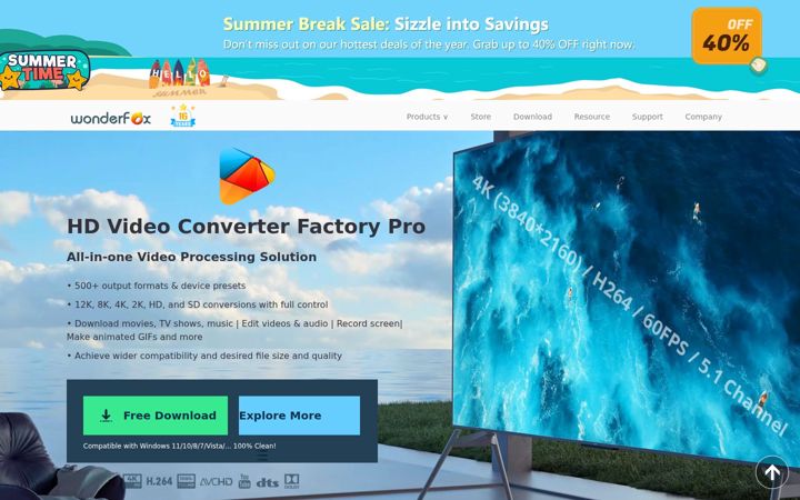 Screenshot of videoconverterfactory.com
