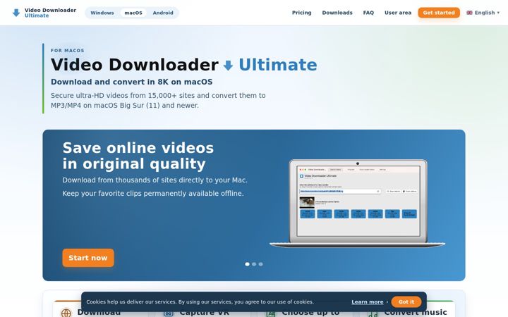 Screenshot of videodownloaderultimate.com