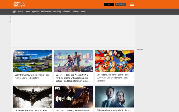 Screenshot of videogameszone.de