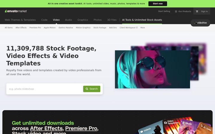 Ekrānuzņēmums no videohive.net