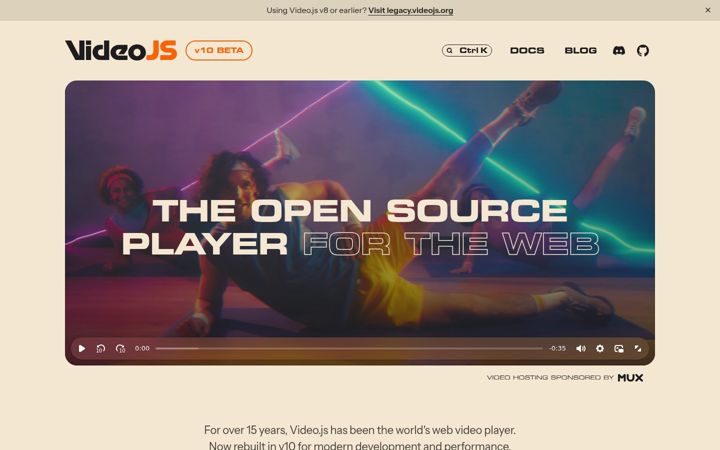 Ekrano kopija videojs.org