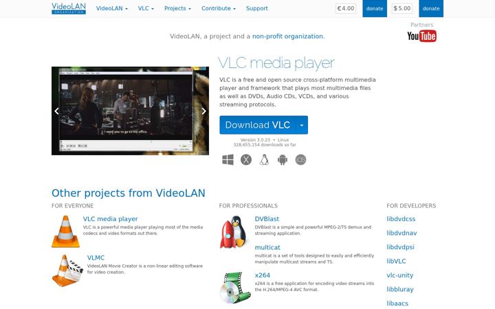 Screenshot di videolan.org