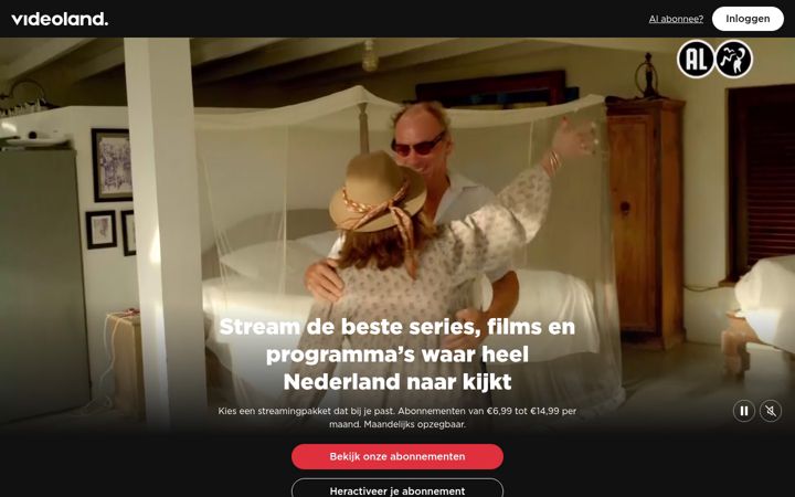 Screenshot of videoland.com
