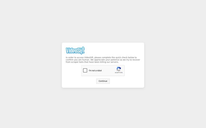 Screenshot stránky videosift.com