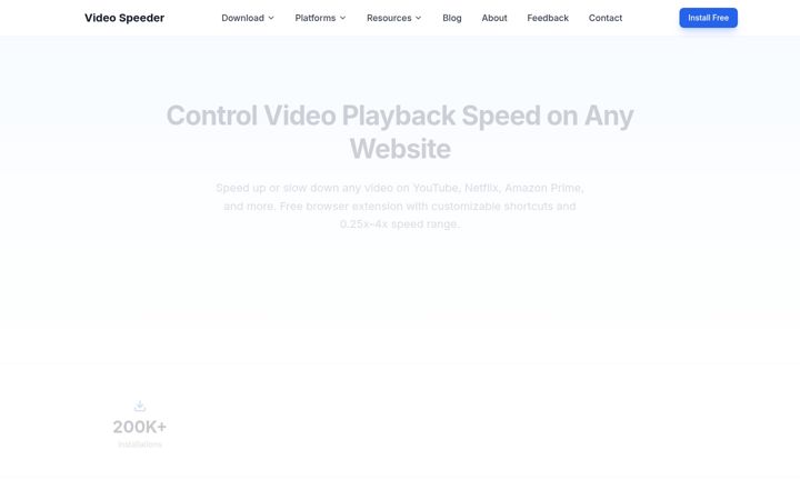 Captură de ecran a videospeeder.com
