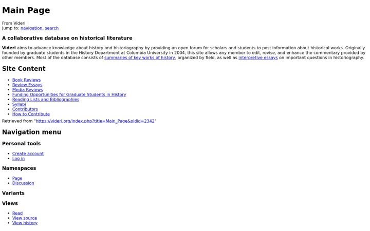 Screenshot of videri.org