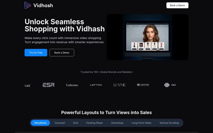 Screenshot of vidhash.ai