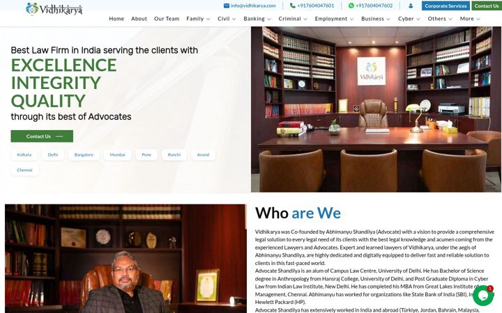 Screenshot of vidhikarya.com