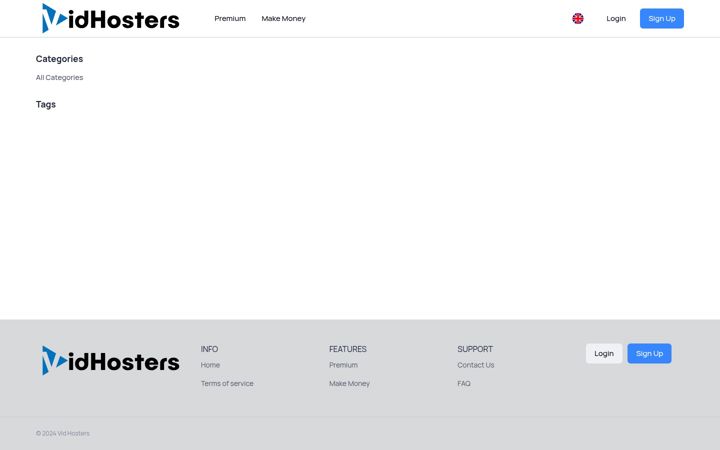 Screenshot of vidhosters.com