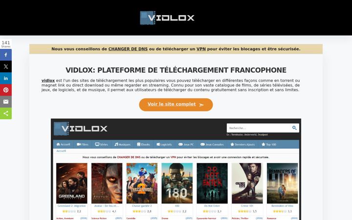 Screenshot of vidlox.cc