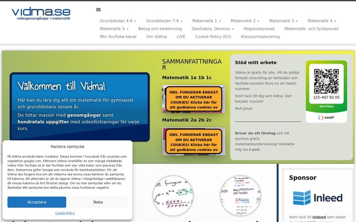 Screenshot of vidma.se