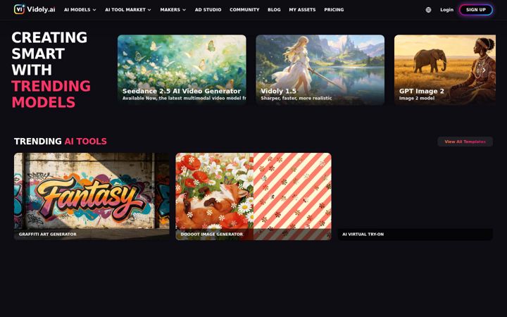 Screenshot of vidoly.ai
