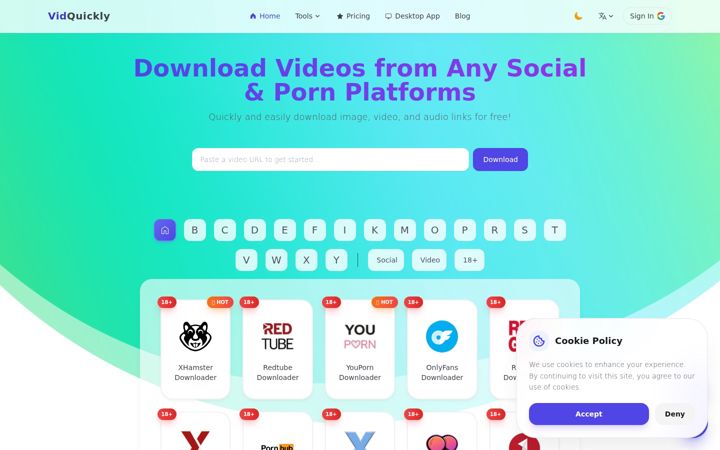 Screenshot of vidquickly.com