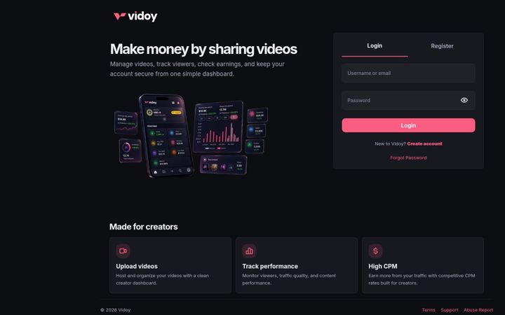 Screenshot von vidrey.com