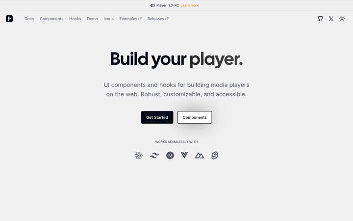 Screenshot of vidstack.io