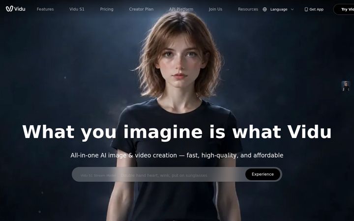 Screenshot of vidu.studio