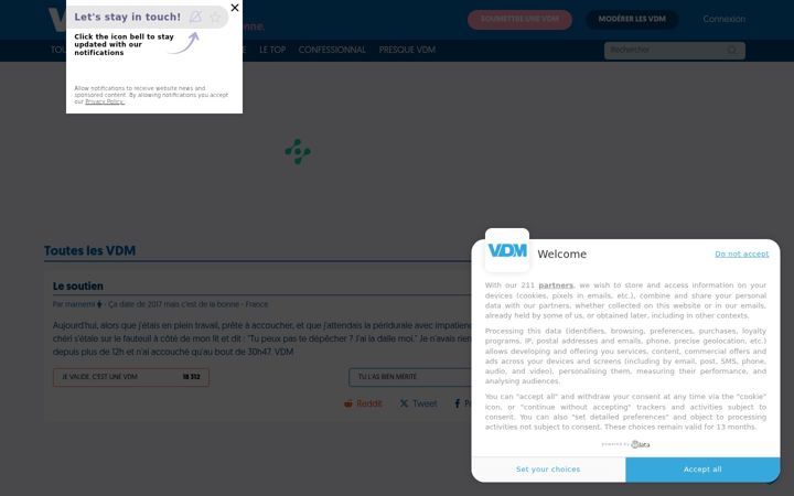 Screenshot of viedemerde.fr