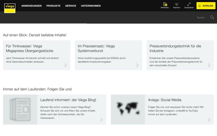 Screenshot of viega.de