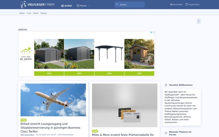 Screenshot van vielfliegertreff.de