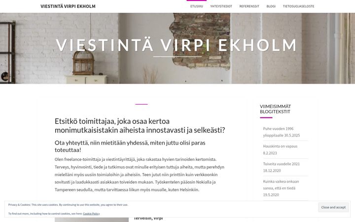 Screenshot of viestintavirpiekholm.fi