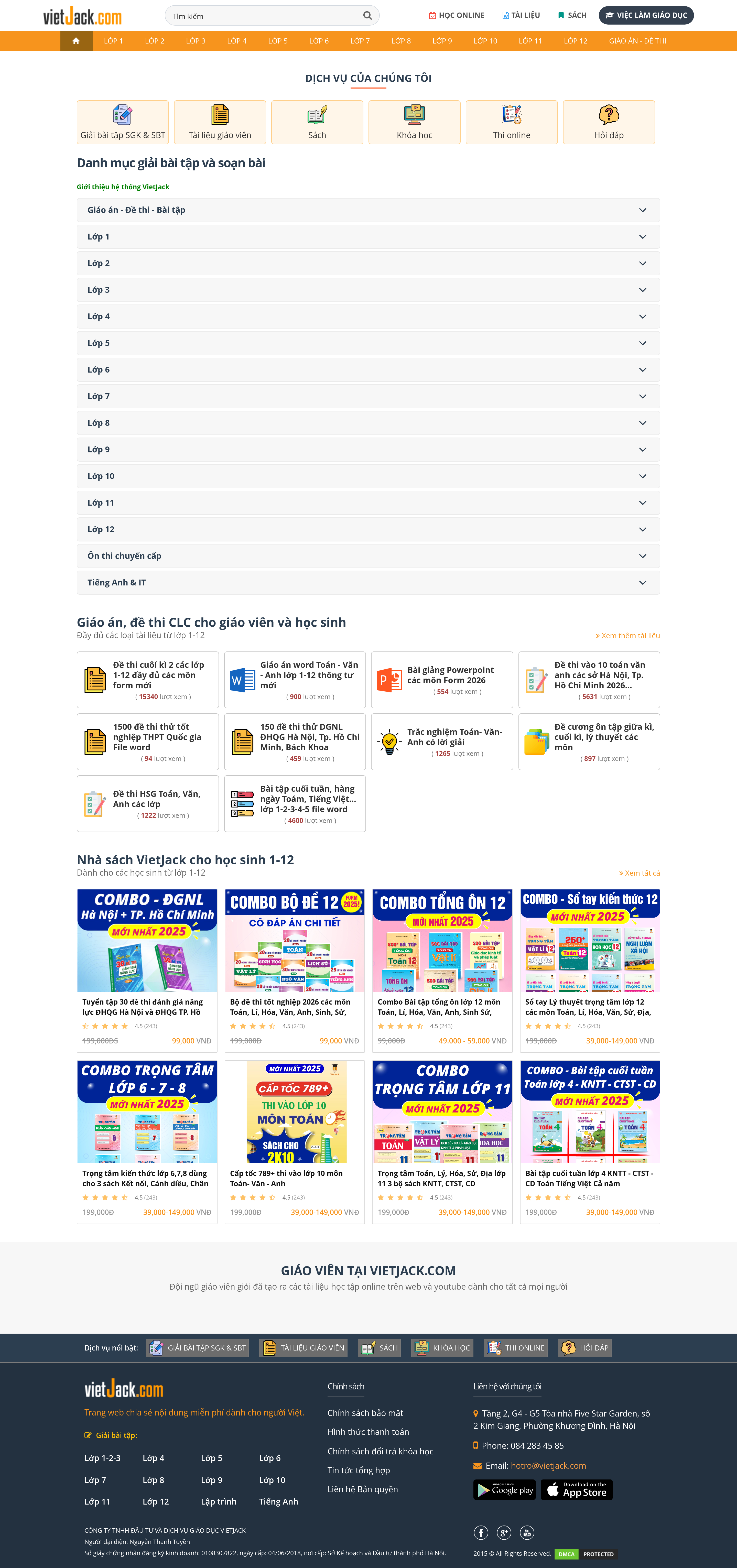 Screenshot of vietjack.com
