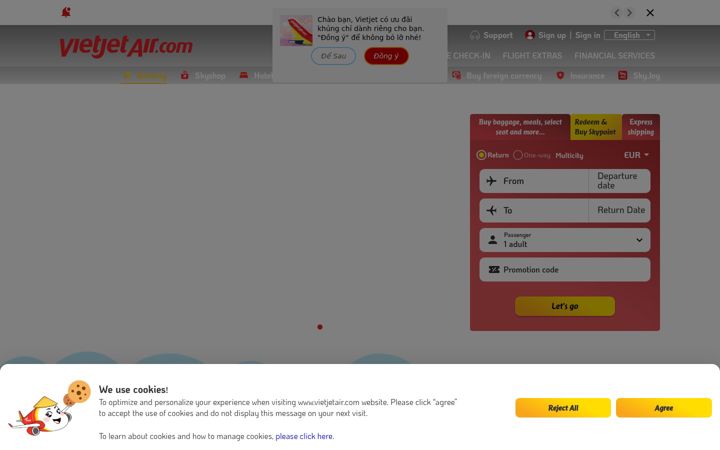 Screenshot von vietjetair.com