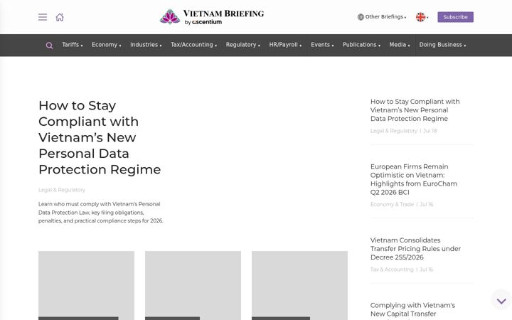 Screenshot of vietnam-briefing.com