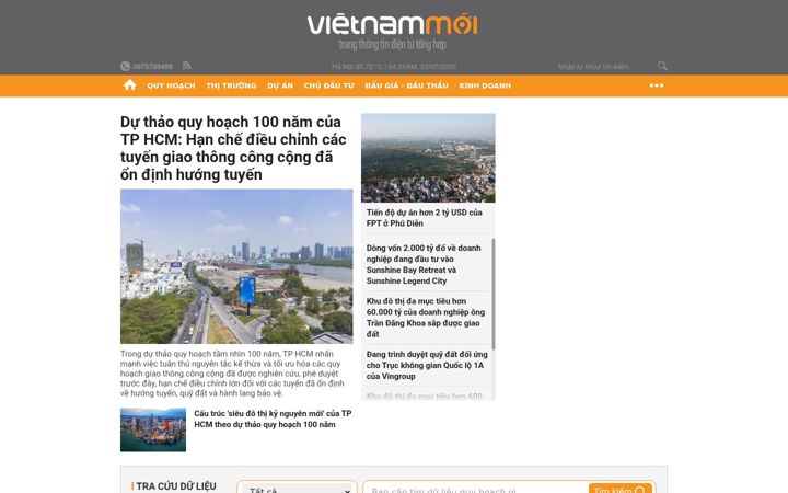 Screenshot of vietnammoi.vn