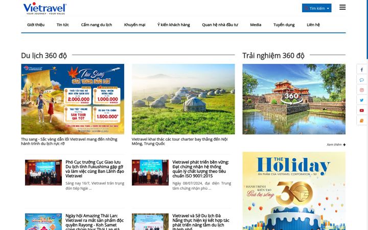 Screenshot of vietravel.com