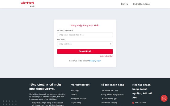 Screenshot of viettelpost.vn