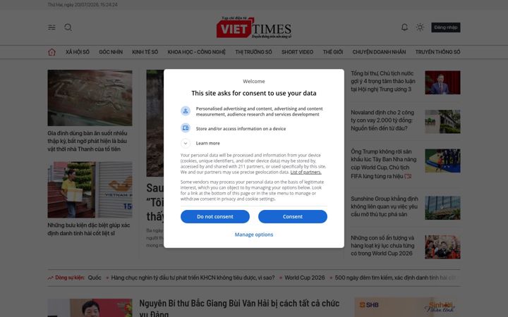 Screenshot of viettimes.vn