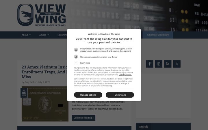 Screenshot of viewfromthewing.com