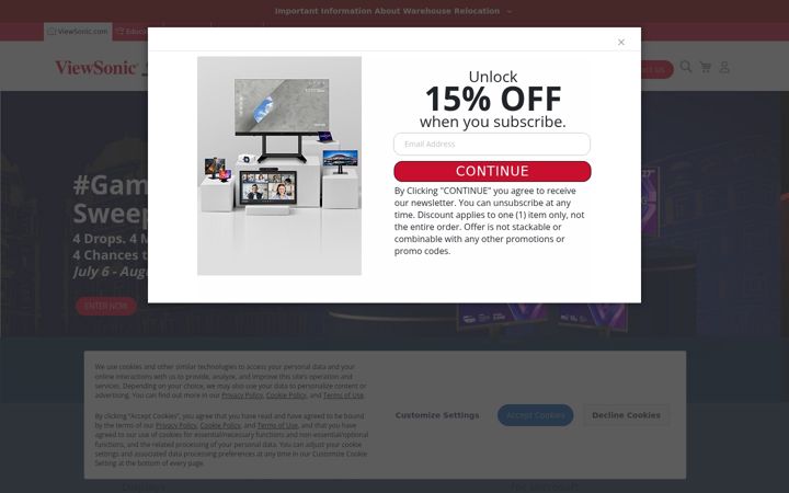 Screenshot van viewsonic.com