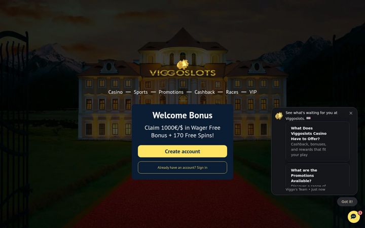 Screenshot ta' viggoslots.com
