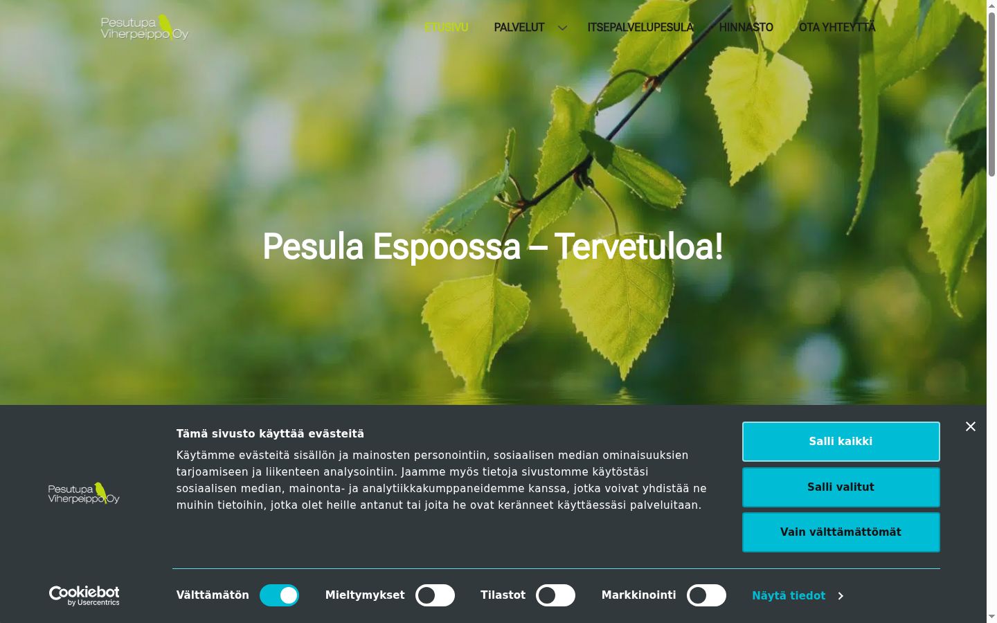 Screenshot of the consent banner shown before any interaction