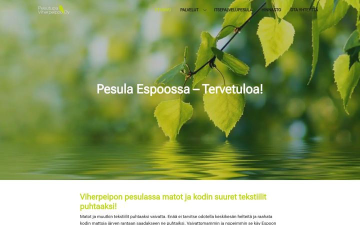 Screenshot of viherpeippo.fi