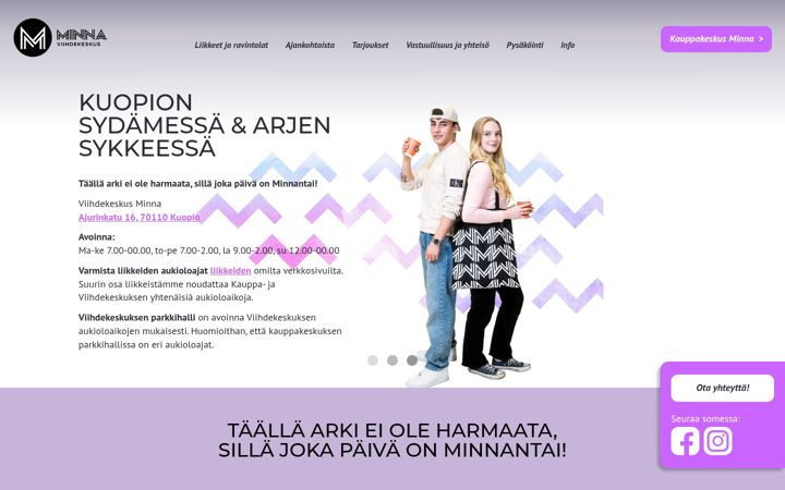 Snimka zaslona za viihdekeskusminna.fi