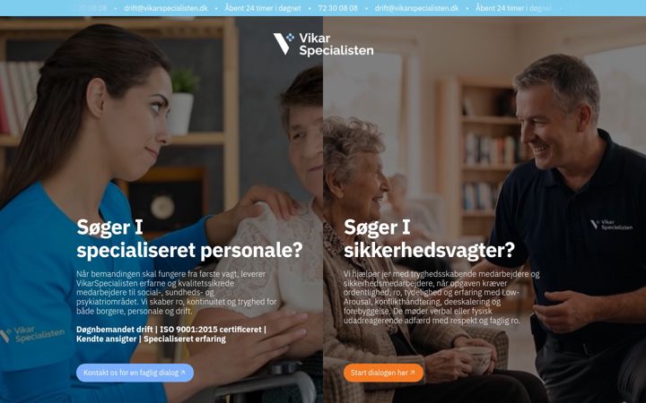 Screenshot of vikarspecialisten.dk