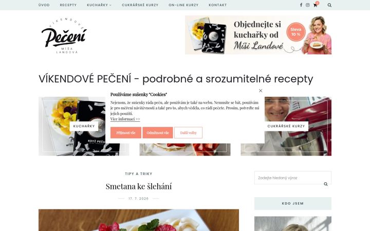 Snímek obrazovky vikendovepeceni.cz
