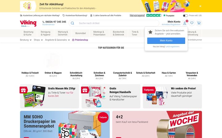 Screenshot of viking.de
