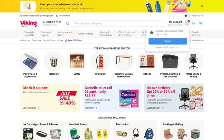 Screenshot of vikingdirect.ie