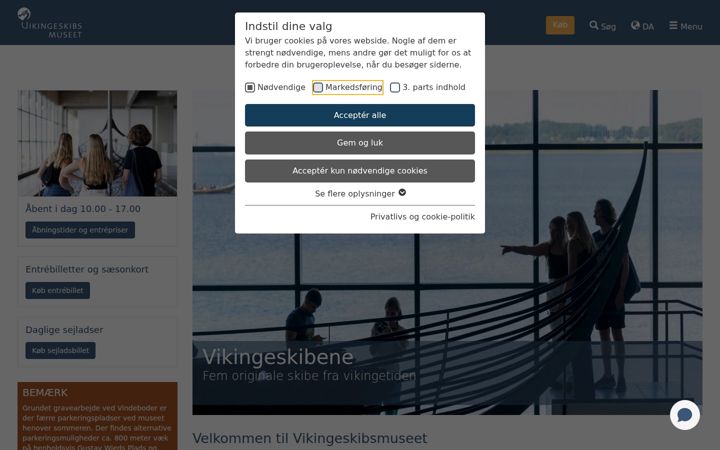 Screenshot of vikingeskibsmuseet.dk