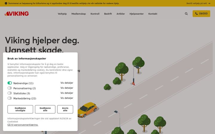 Snímek obrazovky vikingredning.no