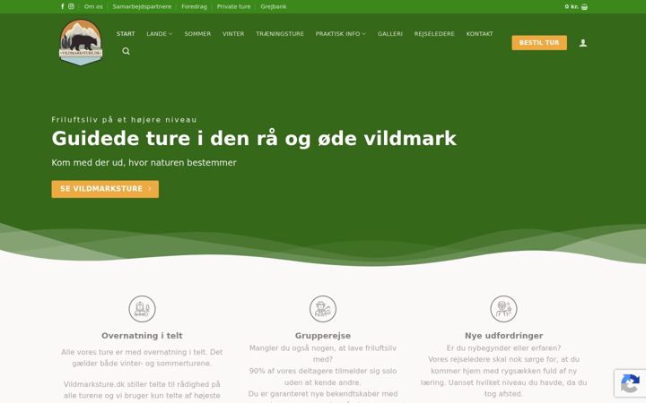 Екранна снимка на vildmarksture.dk
