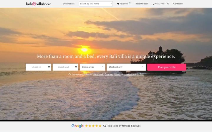 Screenshot of villa-bali.com