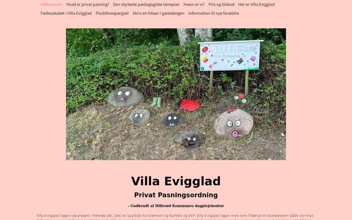 Kuvakaappaus sivustosta villaeviggladprivatpasningsordning.dk