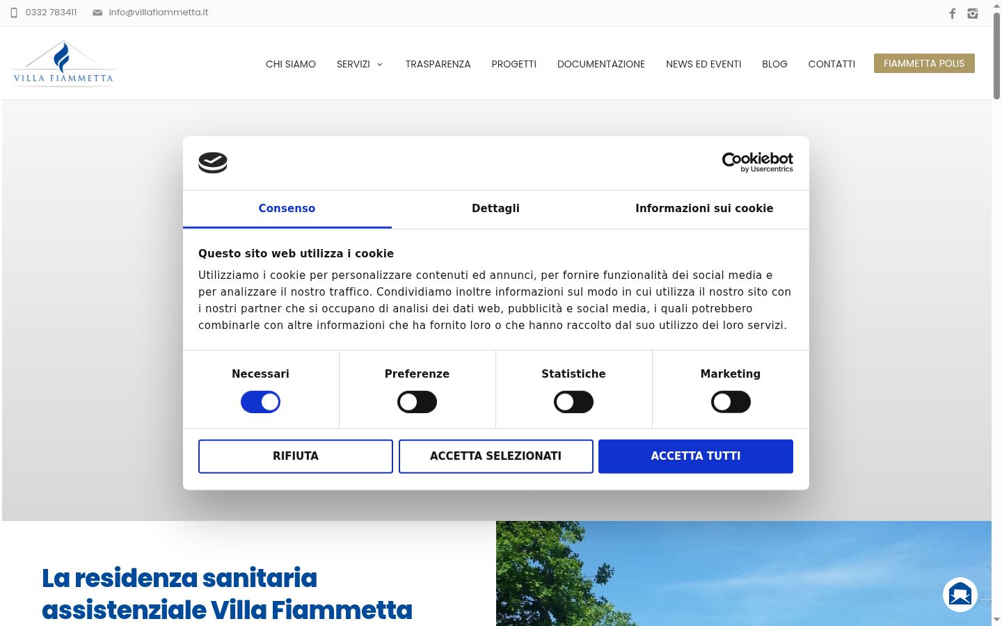Skärmbild av samtyckesbannern som visades före någon interaktion